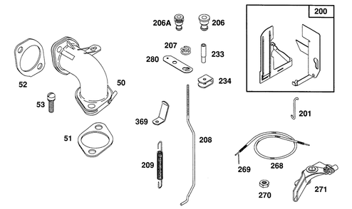 Carburetor Controls And Parts Diagram and Parts List for 82332-4005-01  Briggs and Stratton Engine